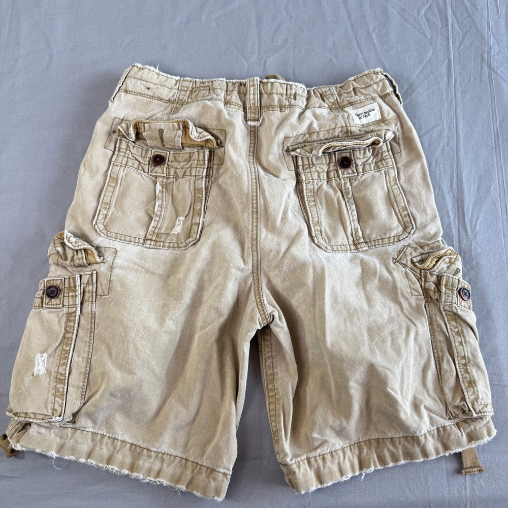 VINTAGE Abercrombie & Fitch Cargo 32 Mens Distressed Paratrooper Pockets Heavy - Picture 10 of 16
